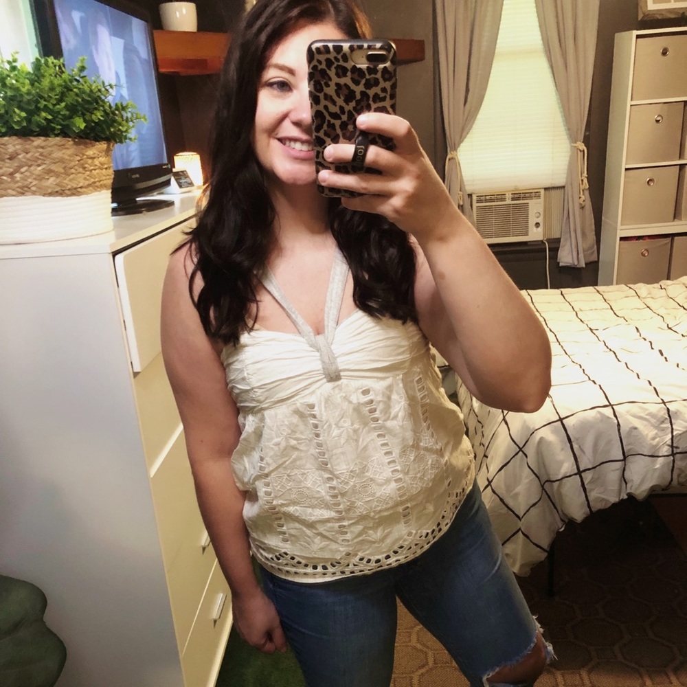 Hollister White Patterned Halter Top - Picture 9 of 9